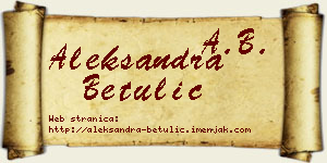 Aleksandra Betulić vizit kartica
